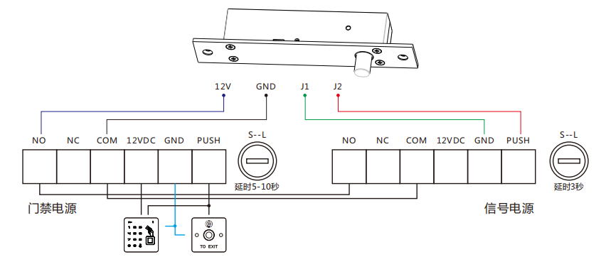 Schematic diagram of power on door opening wiring